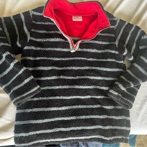 Hanna Andersson marshmallow zip up Black and Grey 140